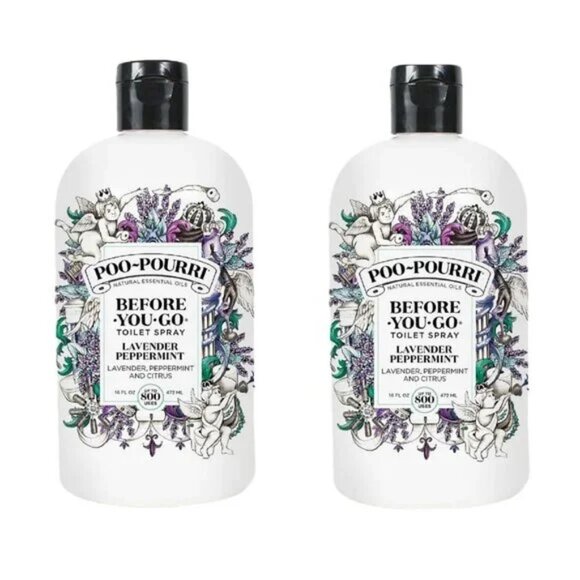 NEW Set 2 Poo-Pourri Before You Go Toilet Spray Refill 16oz  Lavender Peppermint - Picture 1 of 9